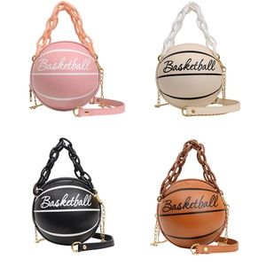 Luxury Leather Basketball Clutch with Gold Chain